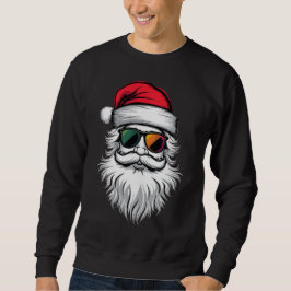 Santa Face Retro Solglasögon Jul Christmas Högtid Lång Ärmad Tröja