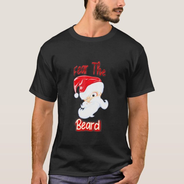 Santa Fara Beard Bearded Man jul T Shirt (Framsida)