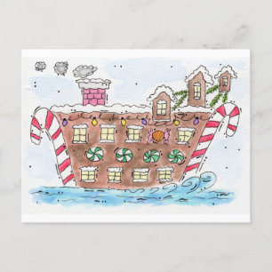 "Santa fartyg" jul Helg Vykort