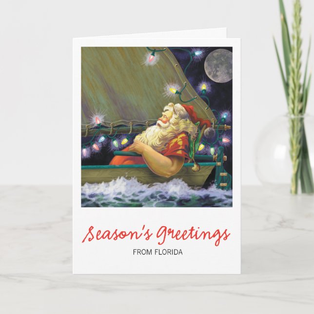 Santa fartygkort helgkort (Framsida)