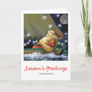 Santa fartygkort helgkort