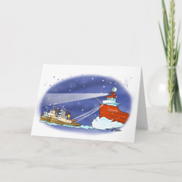 Santa fartygkort helgkort