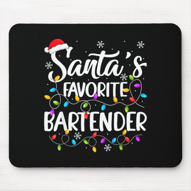 Santa Favorite Bartender Christmas Lights Funny Xm Musmatta (Framsidan)