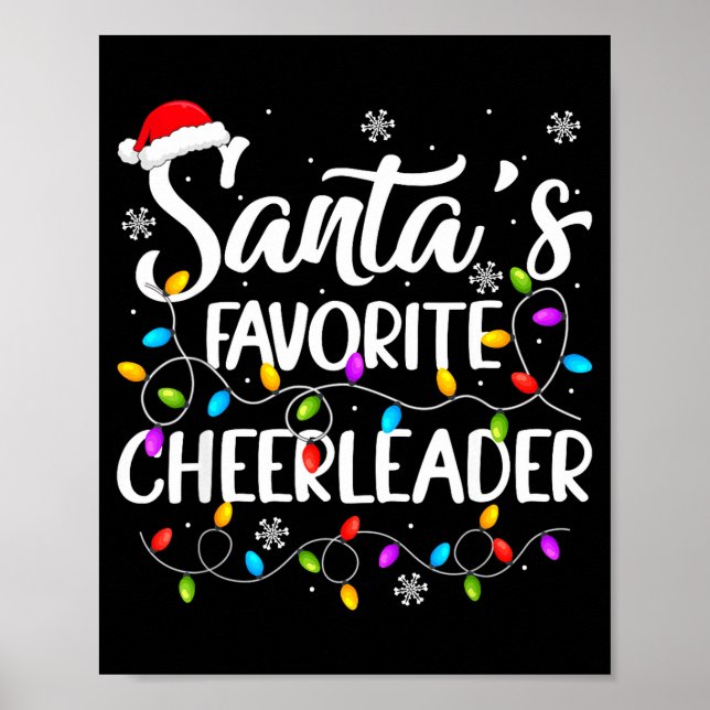 Santa Favorite Cheerleader Christmas Funny Cheerle Poster (Framsidan)