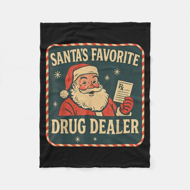 Santa Favorite Drug Er Christmas Pharmacist Health Fleecefilt (Framsidan)