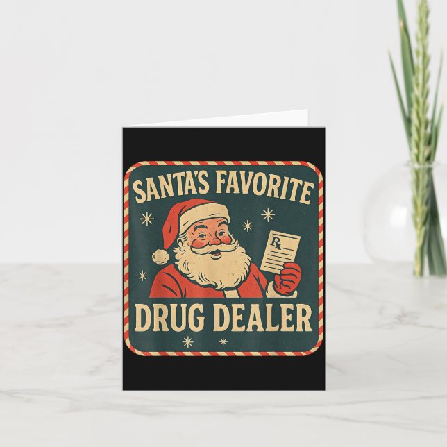 Santa Favorite Drug Er Christmas Pharmacist Health Kort (Framsida)