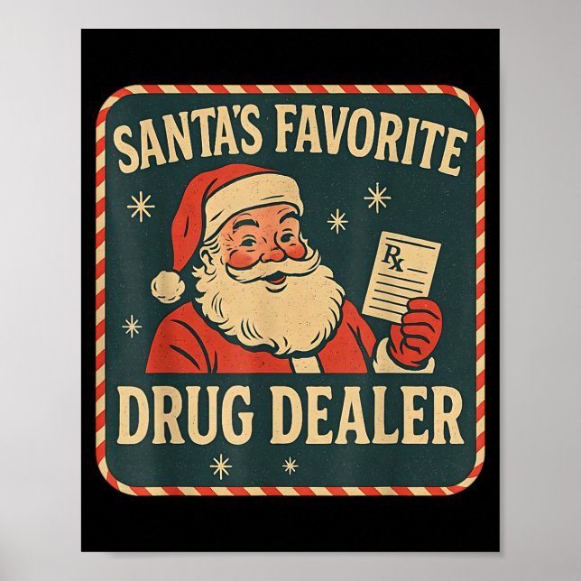 Santa Favorite Drug Er Christmas Pharmacist Health Poster (Framsidan)