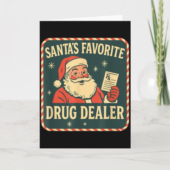 Santa Favorite Drug Er Christmas Pharmacy Tech Nur Kort (Framsida)