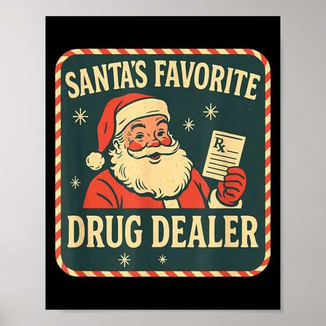 Santa Favorite Drug Er Christmas Pharmacy Tech Nur Poster (Framsidan)