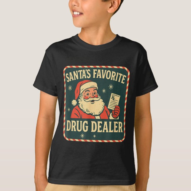 Santa Favorite Drug Er Christmas Pharmacy Tech Nur T Shirt (Framsida)