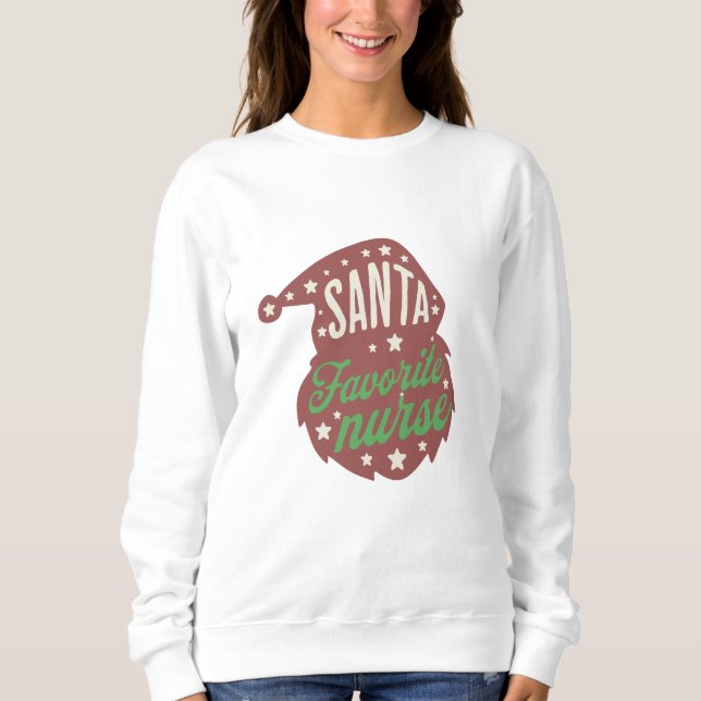 Santa Favorite Nurse T Shirt (Framsida)