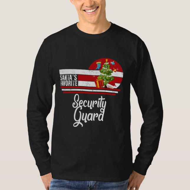 Santa Favorite Security Guard God jul T Shirt (Framsida)
