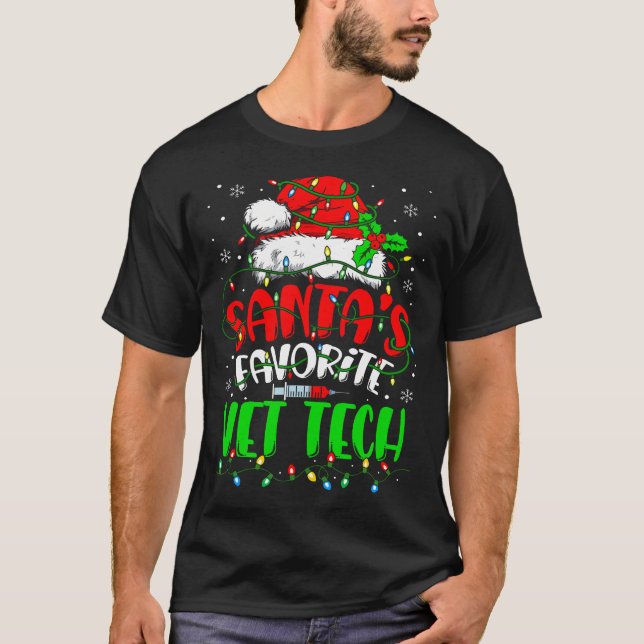 Santa Favorite Vet Tech-julveterinär Techn T Shirt (Framsida)