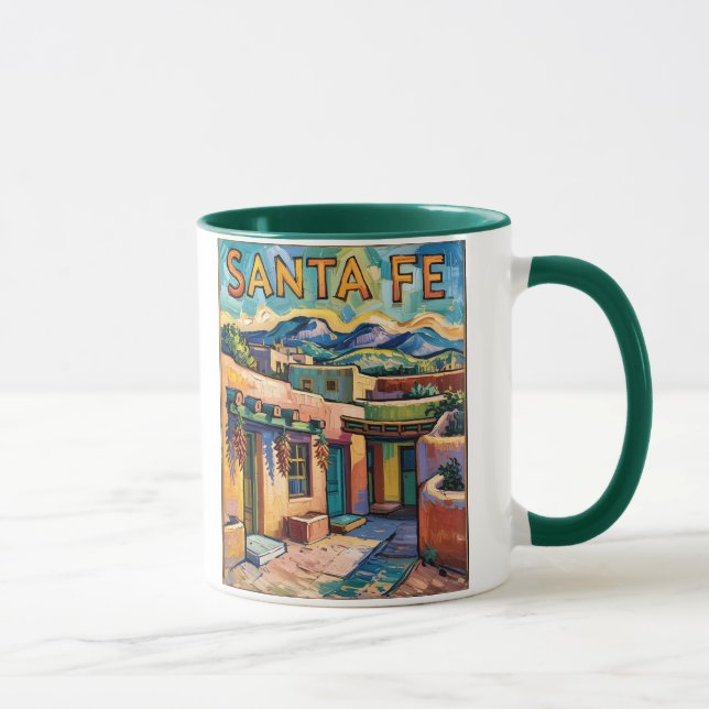 Santa Fe Adobe Homes Van Gogh Starry Night Style Mugg (Höger)