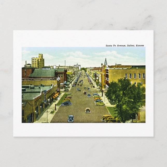 Santa Fe Avenue, Salina, Kansas Vykort (Framsida)