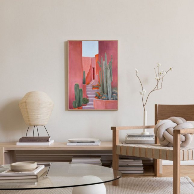 Santa Fe Cacti Boho Poster Canvastryck (Living Room ✨)