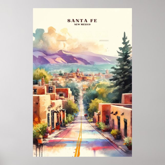 Santa fe Canyon Road Watercolor Poster (Framsidan)