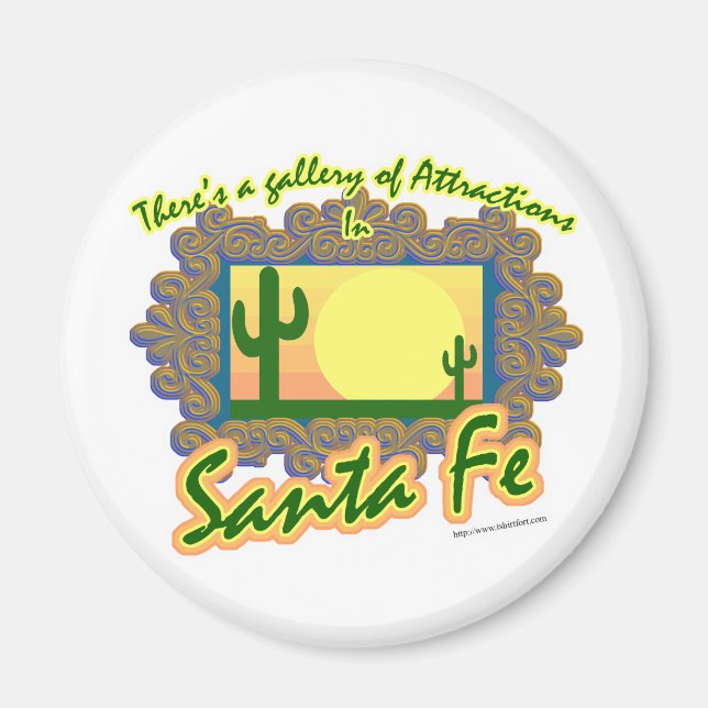 Santa Fe Gallery Coola Travel Art Slogan Magnet (Framsidan)
