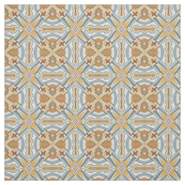 Santa Fe Geometric Tile Mönster Tyg (Provkarta)