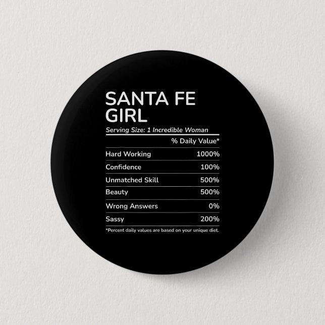 Santa Fe Girl Funny New Mexico Hometown  Knapp (Framsida)