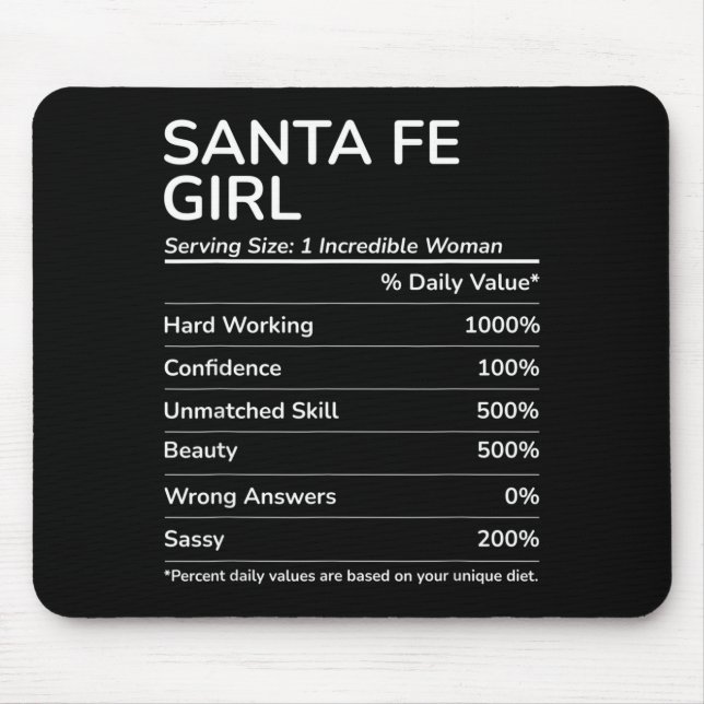 Santa Fe Girl Funny New Mexico Hometown  Musmatta (Framsidan)