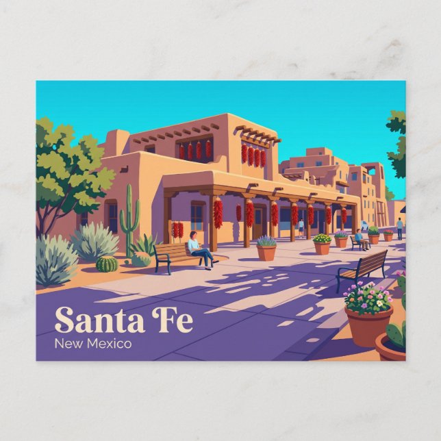 Santa Fe Historic Plaza USA Vykort (Framsida)