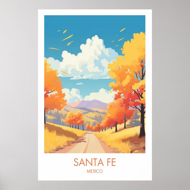 Santa Fe Mexico City Travel Skriv ut Poster (Framsidan)