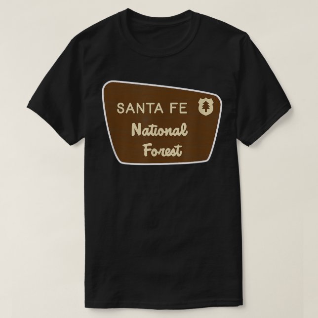 Santa Fe National Forest Sign Retro  T Shirt (Design framsida)