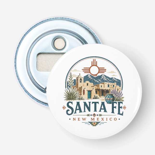 Santa Fe New Mexico Adobe-arkitektur Sydväst Flasköppnare (Framsidan)