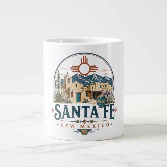 Santa Fe New Mexico Adobe-arkitektur Sydväst Jumbo Mugg (Framsidan)