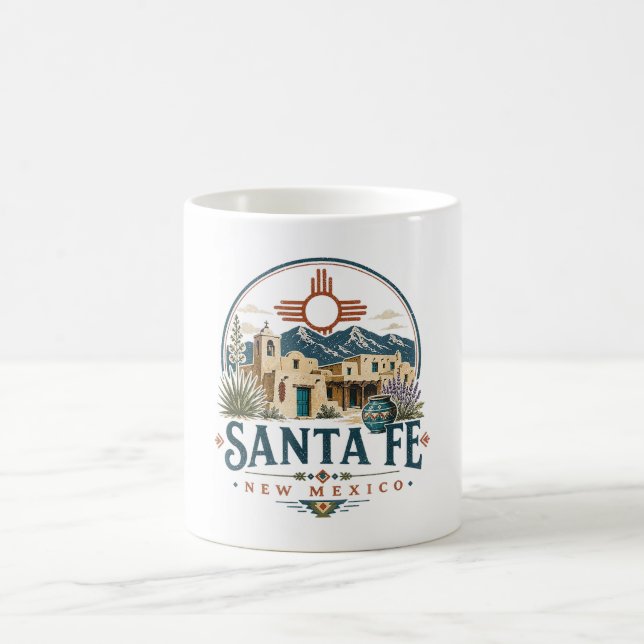 Santa Fe New Mexico Adobe-arkitektur Sydväst Kaffemugg (Center)