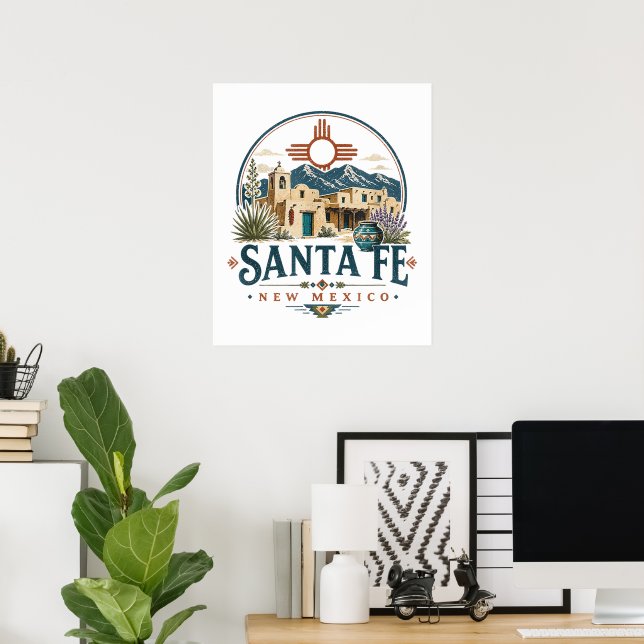 Santa Fe New Mexico Adobe-arkitektur Sydväst Poster (Hemmakontoret)