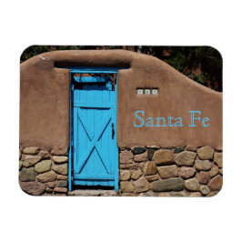 Santa Fe New mexico Adobe och Blue Door Magnet