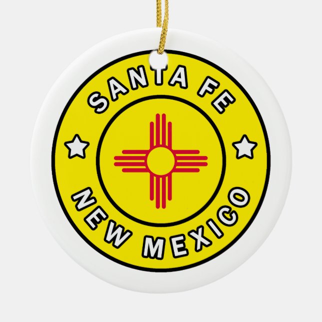 Santa Fe New mexico Julgransprydnad Keramik (Framsidan)