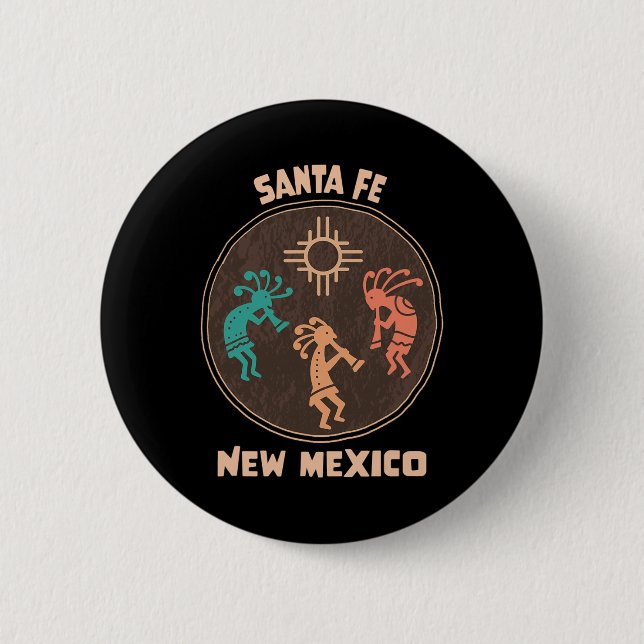 Santa Fe New Mexico Kokopelli Vacation Souvenir  Knapp (Framsida)