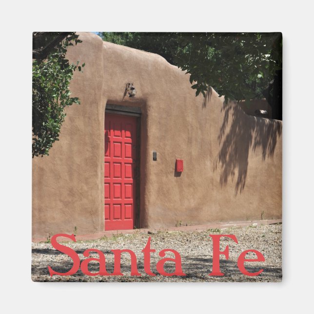 Santa Fe New mexico Red Door Magnet (Framsidan)
