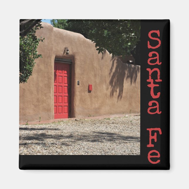 Santa Fe New mexico Red Door och Adobe Magnet (Framsidan)