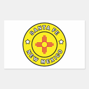 Santa Fe New mexico Rektangulärt Klistermärke