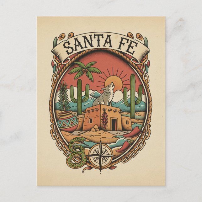 Santa Fe New Mexico Resor Vykort (Framsida)
