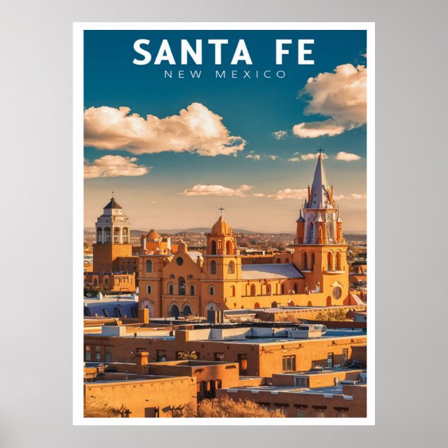 Santa Fe New mexico Retro Travel Poster (Framsidan)