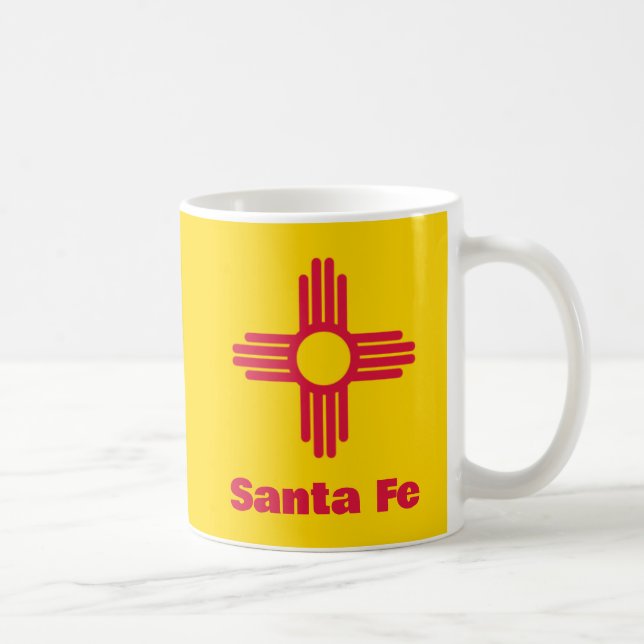 Santa Fe New Mexico State Flagga Zia Sol Kaffemugg (Höger)