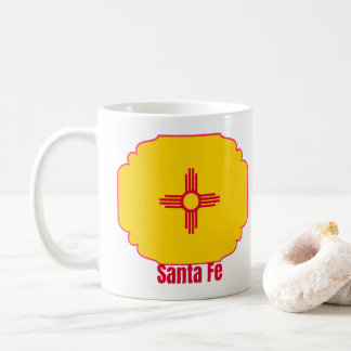 Santa Fe New mexico Statlig flagga Zia Sol Kaffemugg