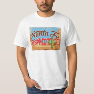Santa Fe New mexico Tecknad Desert Vintage resor T Shirt