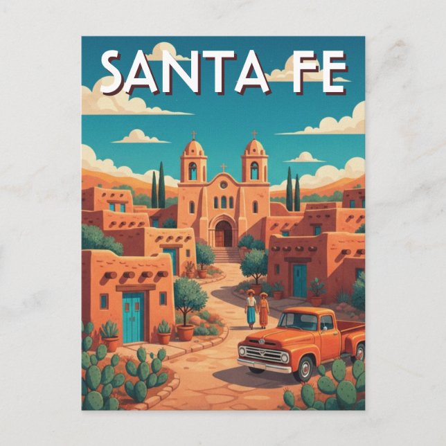 Santa Fe New Mexico Travel Vykort (Framsida)