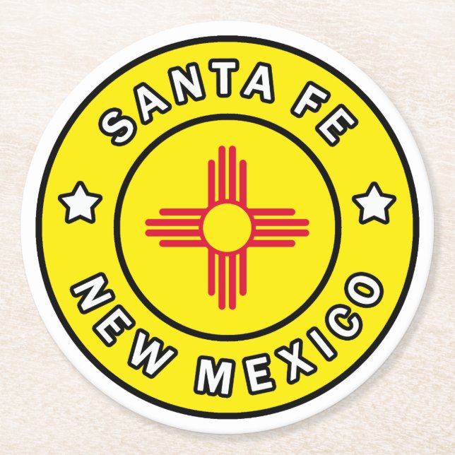 Santa Fe New mexico Underlägg Papper Rund (Framsidan)