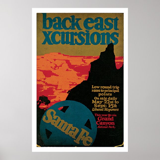 Santa Fe, New mexico Vintage resor Poster (Framsidan)