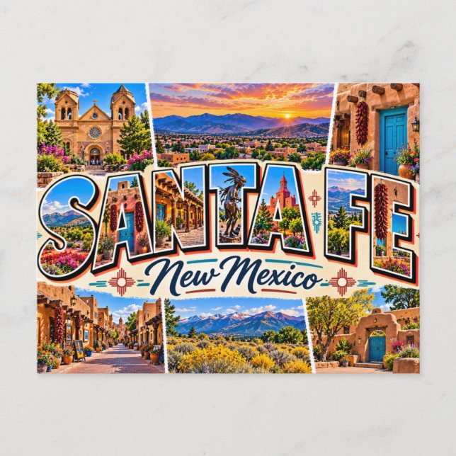 Santa Fe New Mexico Vykort (Framsida)