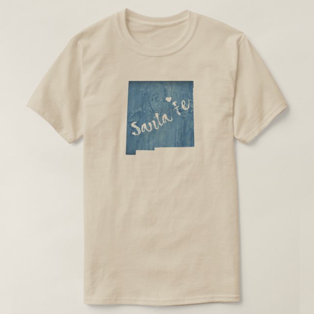 Santa Fe New mexico Wood Grain T Shirt (Design framsida)