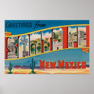 Santa Fe nya - mexico - stora brevplatser Poster