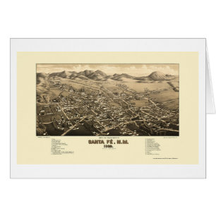 Santa Fe panorama- karta för NM - 1882 Hälsningskort